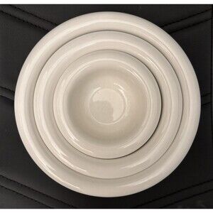 Vintage Tachikichi Inc Adam & Eve White Nesting Bowls Japan Set 3 4.5” 6” 7.5”